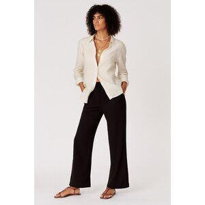 Boston Proper Flared Stretch Pants Size S Black Wide Leg Minimalist Travel